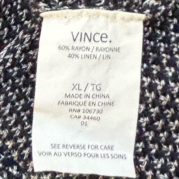 VINCE Rayon/Linen Blend Knit Relaxed Longline Cardigan Sweater Women’s Size XL - Picture 9 of 13